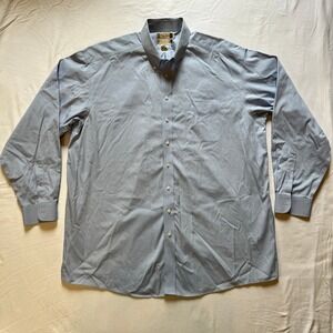 Roundtree & Yorke Gold Label Button‎ Down Shirt Mens 18-1/2 38 Tall Blue Cotton